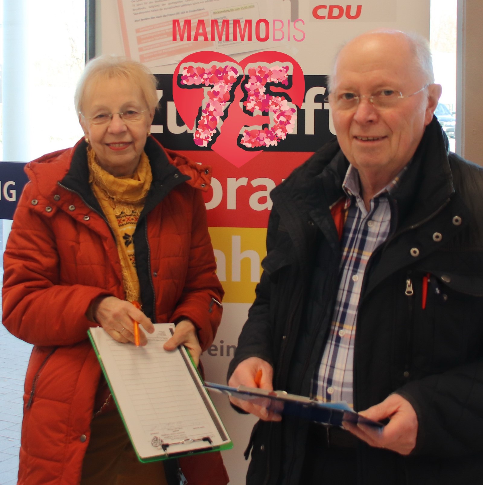 Karin und Hans Verstegen bei der Unterschriftensammlung