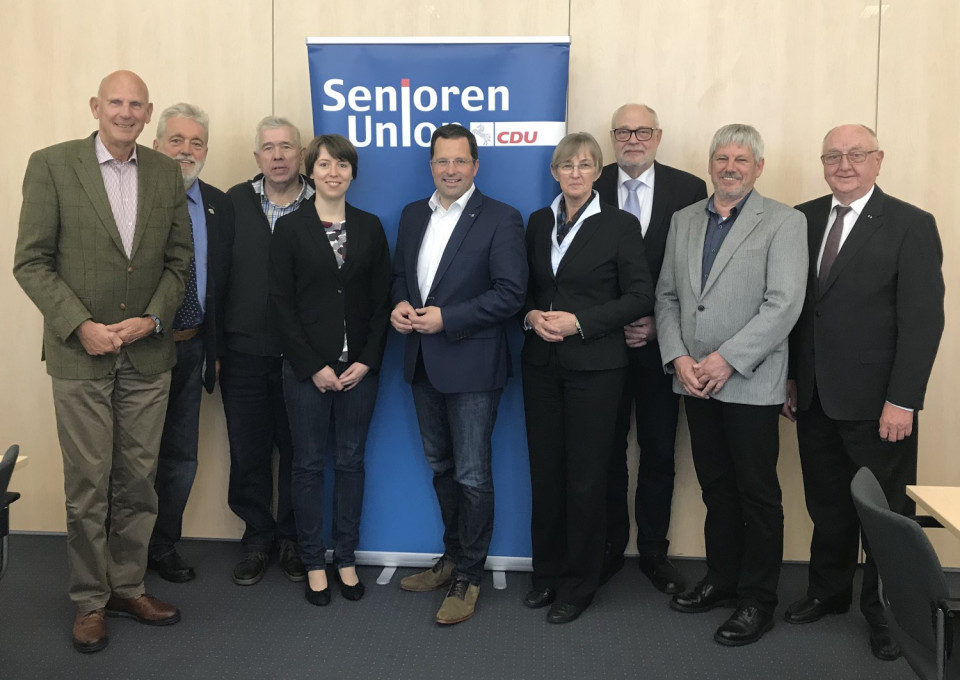 Von links: Walter Klemme, Holm Eggers, Jrgen Schart, Svenja-Larissa Meyer, Kai Seefried MdL, Heidi Exner, Rainer Hajek, Uwe Anders und Hubert Greten