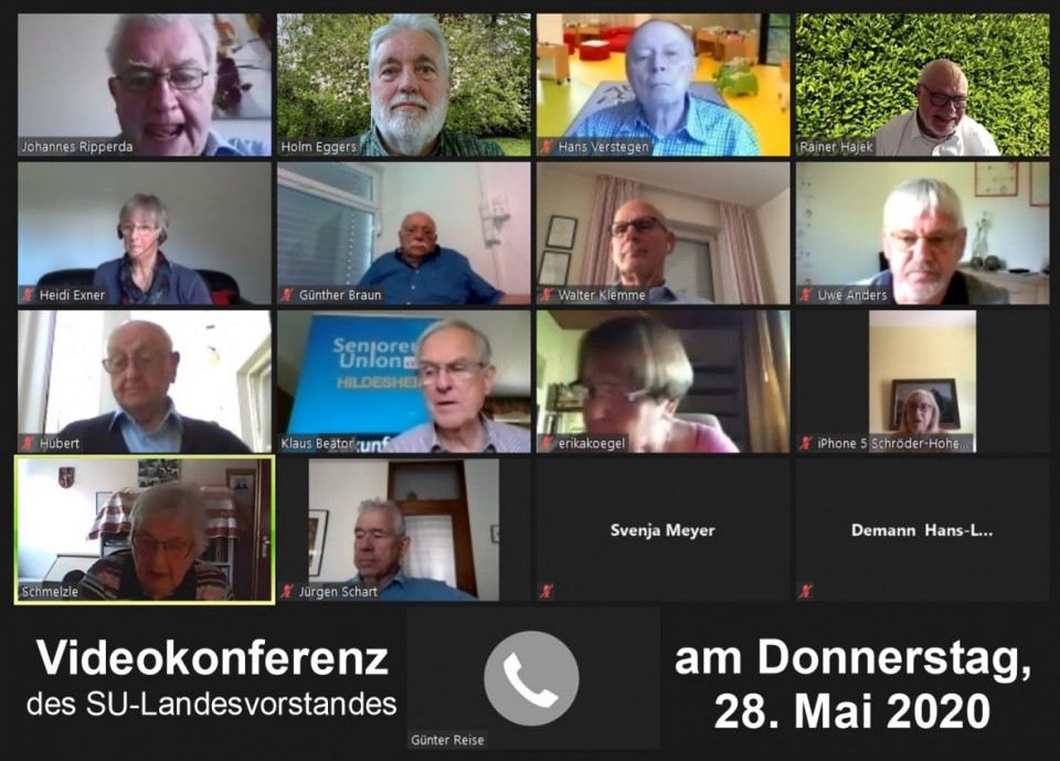 Teilnehmerinnen und Teilnehmer der Videokonferenz
